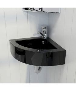 Lavandino con Troppopieno 45x32x12,5 cm Nero