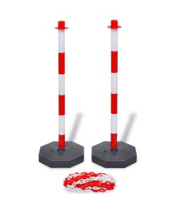Set Stradale con Pali e Catena in Plastica 10 m