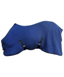 Coperta in pile con sovraccinghie 125 cm blu per cavalli