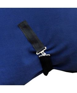 Coperta in pile con sovraccinghie 125 cm blu per cavalli