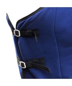 Coperta in pile con sovraccinghie 125 cm blu per cavalli
