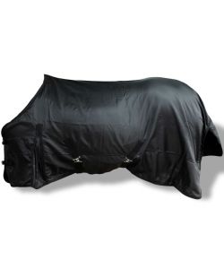 Coperta cavallo in pile a doppio strato con sovraccinghie 105 cm nera