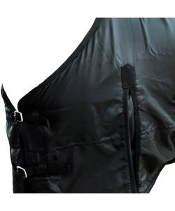 Coperta cavallo in pile a doppio strato con sovraccinghie 105 cm nera