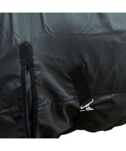 Coperta cavallo in pile a doppio strato con sovraccinghie 125 cm nera