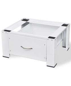 vidaXL Supporto Alzatina con Cassetto per Lavatrice Bianco - 63x54x31 cm - Antiscivolo - 100 kg