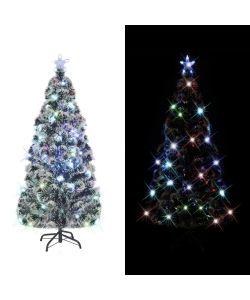 Albero di Natale Artificiale Supporto/LED 210 cm Fibra Ottica