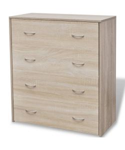 Credenza con 4 Cassetti 60x30,5x71 cm Colore Rovere