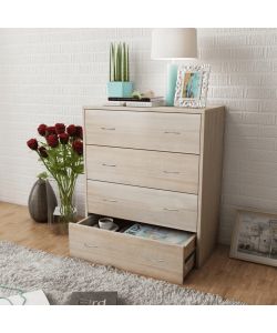 vidaXL Credenza 4 Cassetti MDF Rovere 60x30,5x71 cm Arredo Soggiorno