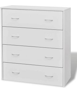 vidaXL Cassettiera Bianca 4 Cassetti 60x30,5x71 cm Mobiletto Arredo