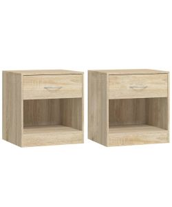 vidaXL Comodini 2 pz con Cassetto Rovere - Design Elegante - 36,5x30,5x38 cm