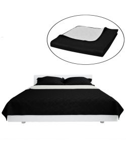 Copriletto Reversibile Nero/Bianco 220 x 240 cm