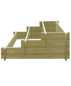 Fioriera a 3 Livelli 90x90x35 cm in Legno Impregnato