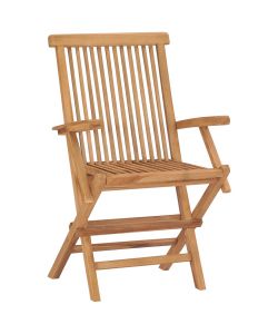 Sedie da Giardino Pieghevoli 2 pz in Legno Massello di Teak