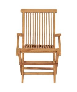 Sedie da Giardino Pieghevoli 2 pz in Legno Massello di Teak