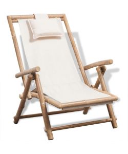 vidaXL Sedia da Giardino in Bamb - Bianca