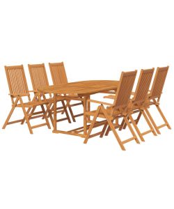 vidaXL Set da Pranzo Giardino in Legno di Acacia - Marrone - 7 Pezzi