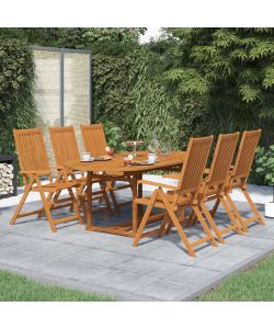 vidaXL Set da Pranzo Giardino in Legno di Acacia - Marrone - 7 Pezzi