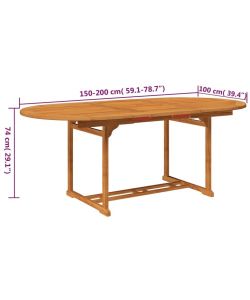 vidaXL Set da Pranzo Giardino in Legno di Acacia - Marrone - 7 Pezzi