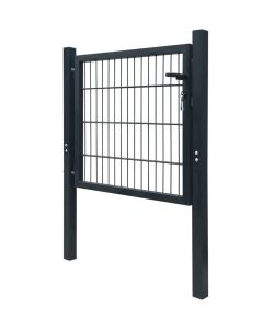 Cancello per Recinzione in Acciaio Antracite 105x150 cm