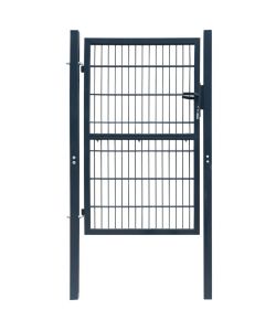 Cancello per Recinzione in Acciaio 106x248 cm Antracite