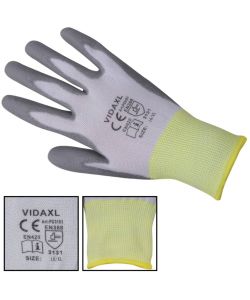Guanti da Lavoro in PU 24 Paia Bianco e Grigio Misura 10/XL