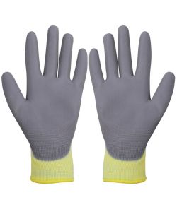 Guanti da Lavoro in PU 24 Paia Bianco e Grigio Misura 10/XL
