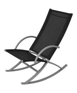 vidaXL Sedie a Dondolo da Giardino - Nero - Set 2 pz