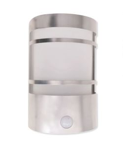Luce da parete per esterno in acciaio inox con sensore