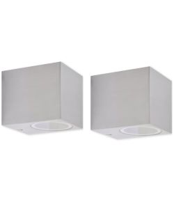 Luce da Parete per Esterno a Cubo 2 pz