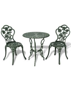Set da Bistrot 3 pz in Alluminio Pressofuso Verde
