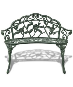 Panchina da Giardino 100 cm in Alluminio Pressofuso Verde