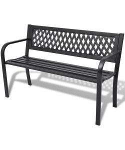 Panchina da Giardino 118 cm in Acciaio Nera
