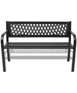 Panchina da Giardino 118 cm in Acciaio Nera