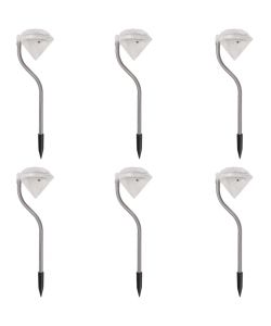 Luci LED da Giardino ad Energia Solare 6 pezzi 9x7,8x29,5 cm 42341