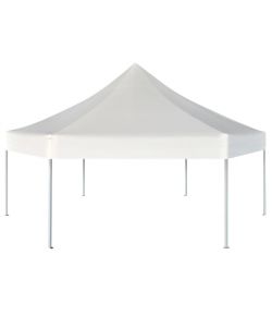Gazebo Esagonale Pop-Up Pieghevole Bianco Crema 3,6x3,1 m