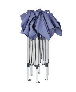 Gazebo Pieghevole Esagonale Pop-Up Blu Scuro 3,6x3,1 m