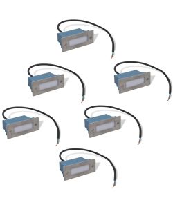Set 6 pz Luci da incasso a LED per le scale 44 x 111 x 56 mm