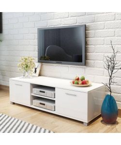 vidaXL Mobile TV Bianco Laccato Lucido - Design Moderno 120 cm