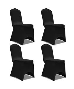 Fodere Elastiche per Sedie 4 pz Nere
