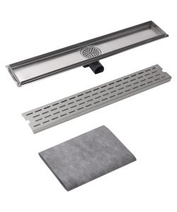 Canaletta Drenaggio Lineare per Doccia 730x140 mm Acciaio Inox