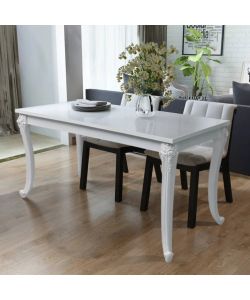 Tavolo da Pranzo 116x66x76 cm Bianco Lucido