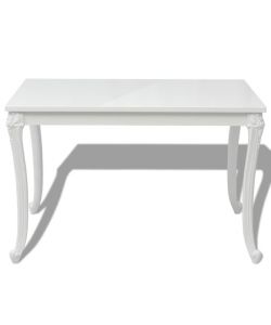 Tavolo da Pranzo 116x66x76 cm Bianco Lucido