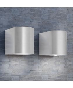 Applique LED 2pz Rotonde da Parete per Esterno Proiezione Basso