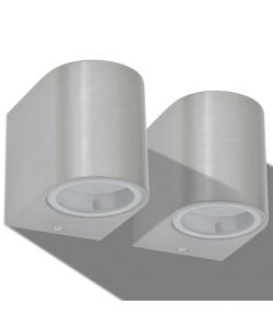 Applique LED 2pz Rotonde da Parete per Esterno Proiezione Basso