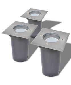 Faretto Carrabile LED 3 pz Quadrato per Esterno