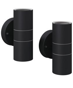 Applique LED Parete 2 pz Acciaio Inox Proiezione Alto/ Basso