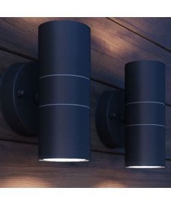 Applique LED Parete 2 pz Acciaio Inox Proiezione Alto/ Basso