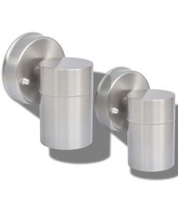 Lampada da Parete Esterno 2 pz Acciaio Inox Proiezione Basso 42418