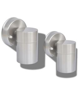 Lampada da Parete Esterno 2 pz Acciaio Inox Proiezione Basso 42418