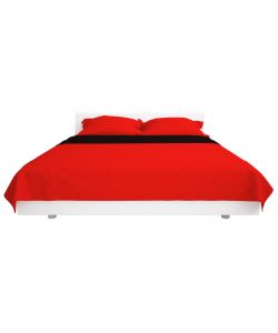 Copriletto Double-Face Trapuntato Nero e Bianco 220x240 cm